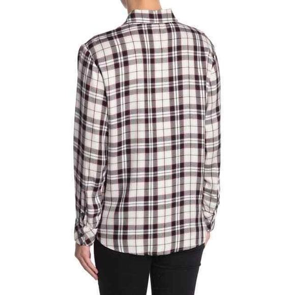 NWT Sanctuary Women's Boyfriend Plaid Button Down Shirt Sz XXS - Picture 2 of 3